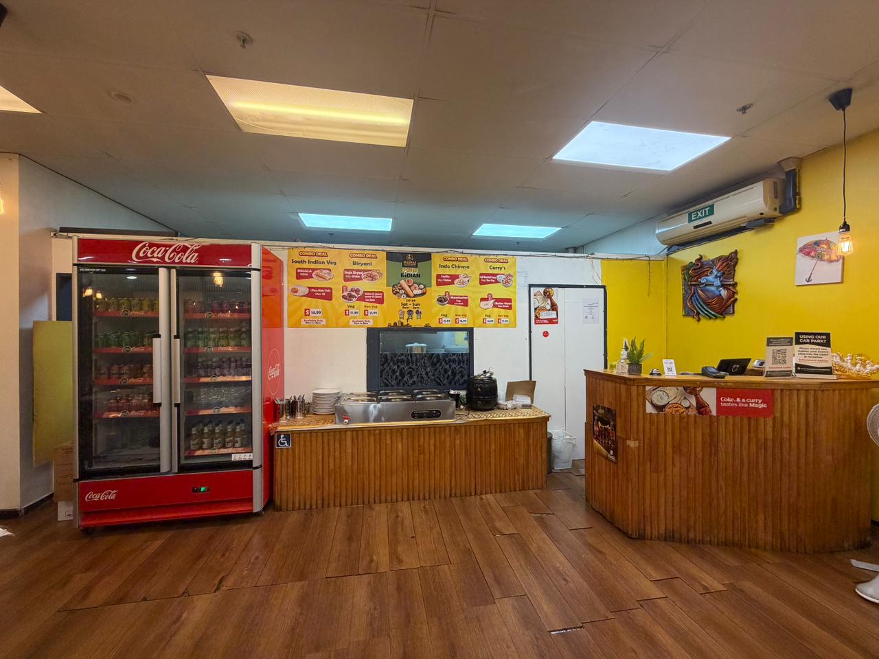 Madras Kitchen counter and front service area